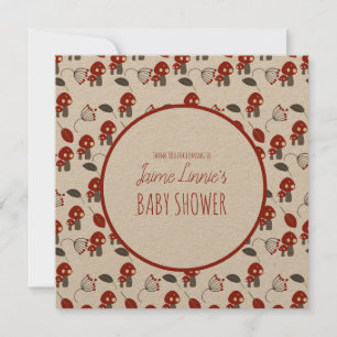 Cute Mushroom  Baby Shower Garden Forest Thank You