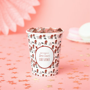 Cute Mushroom Baby Shower Garden Forest Thank You Paper Cups