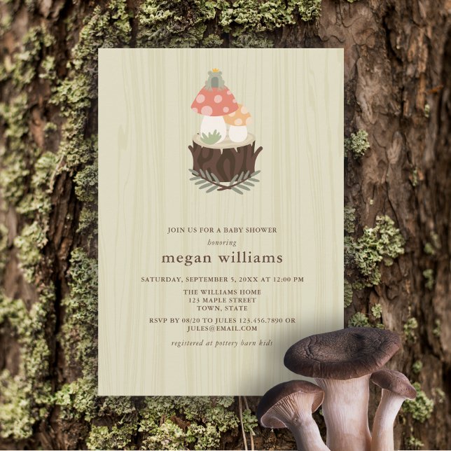 Cute Mushroom Baby Shower Invitation (Creator Uploaded)