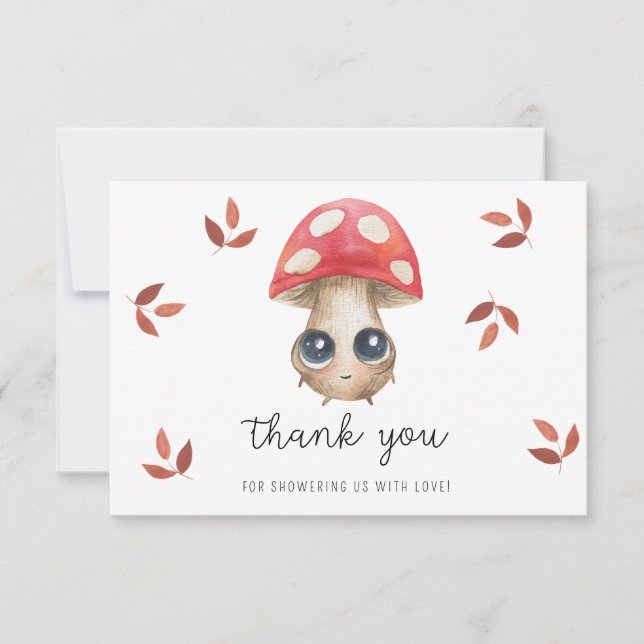 Cute mushroom - baby shower thank you  (Front)
