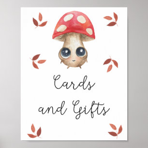 Cute mushroom - cards and gifts baby shower poster