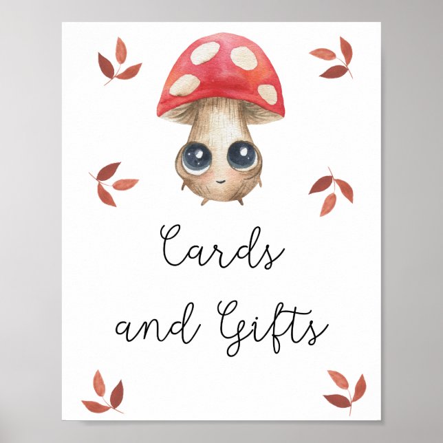 Cute mushroom - cards and gifts baby shower poster (Front)