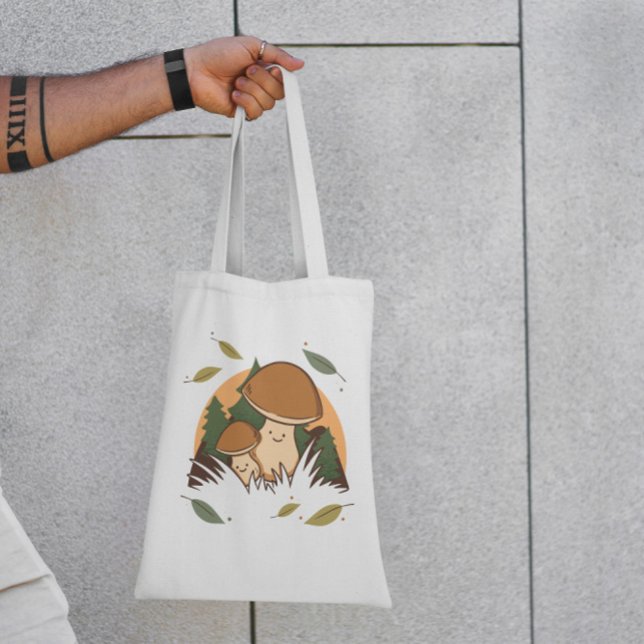 Cute Mushroom Characters Tote Bag (Creator Uploaded)