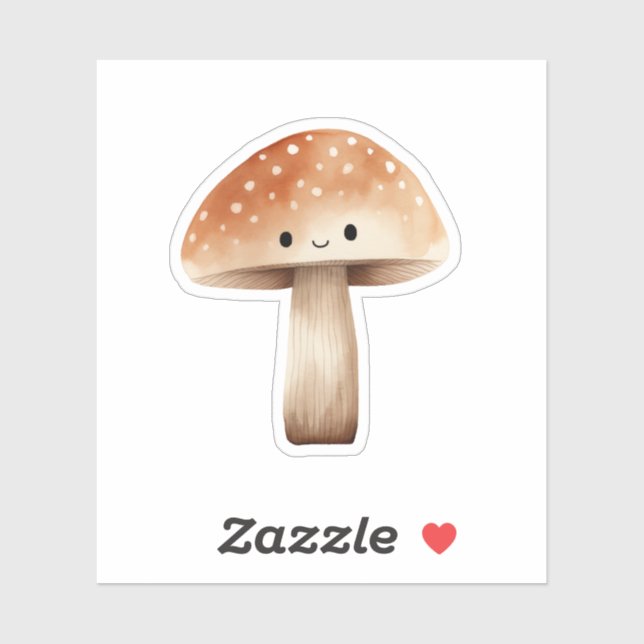 Cute Mushroom Custom-Cut Vinyl Stickers (Sheet)