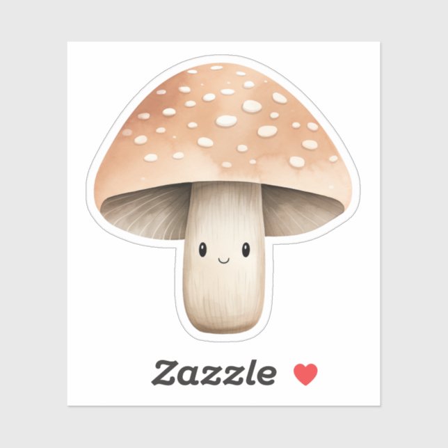 Cute Mushroom Custom-Cut Vinyl Stickers (Sheet)