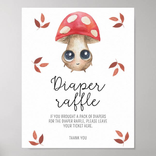 Cute mushroom - Diaper raffle poster (Front)