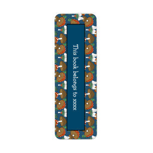 Cute Mushroom Doodle Book Label Design Return Address Label