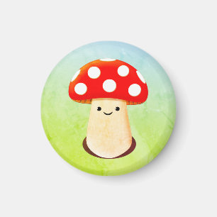 Cute Mushroom Drawing Magnet