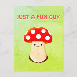Cute Mushroom Drawing Postcard