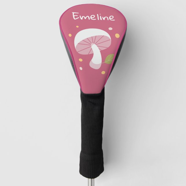 Cute Mushroom | Emma B. | Personalise | Putter |  Golf Head Cover (Front)