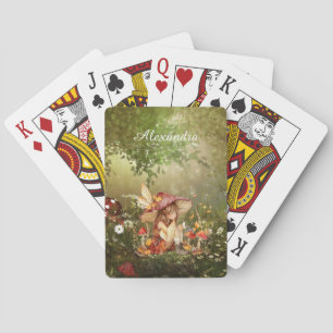 Cute Mushroom Fairy in the Forest Playing Cards