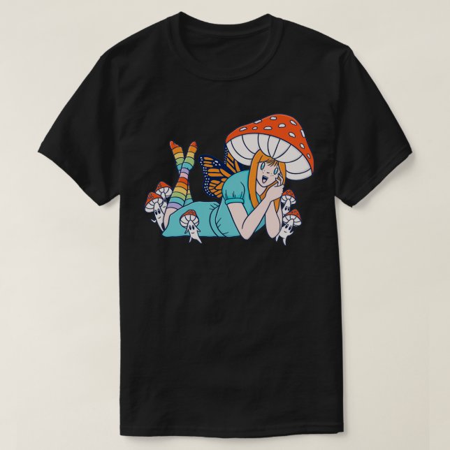 Cute Mushroom Fairy Woman T-Shirt (Design Front)