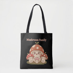 Cute Mushroom Family   Kawaii Cottagecore  Tote Bag