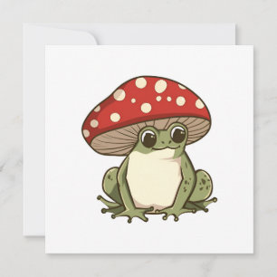 Cute mushroom frog invitation