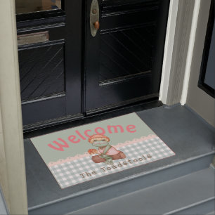 Cute Mushroom Frog Lady Doormat