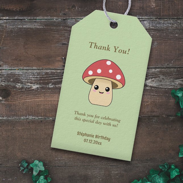 Cute Mushroom Green Gift Tags (Cute Mushroom Green Gift Tags)