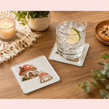Cute Mushroom House Coaster | Whimsical Cottagecor