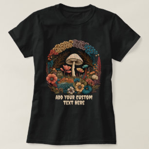 Cute Mushroom House Floral, Mushroom Lovers T-Shirt