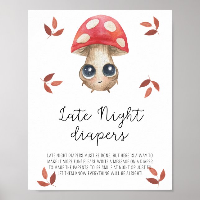 Cute mushroom - Late Night Diapers Poster (Front)