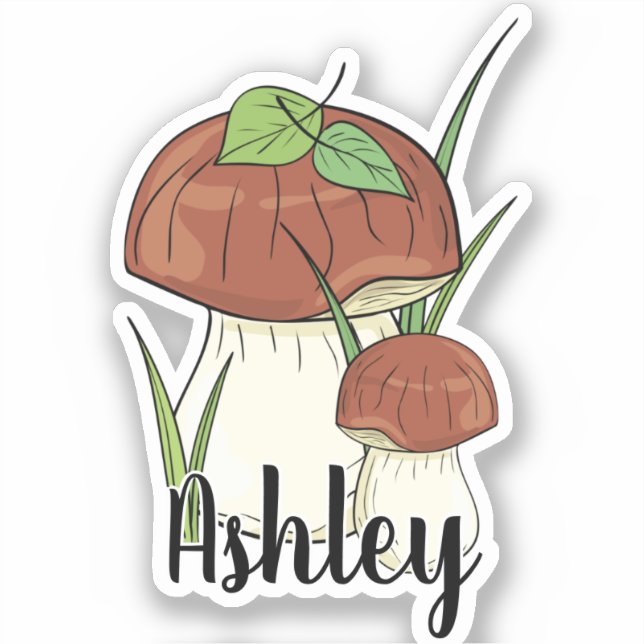 Cute Mushroom Monogram Name (Front)