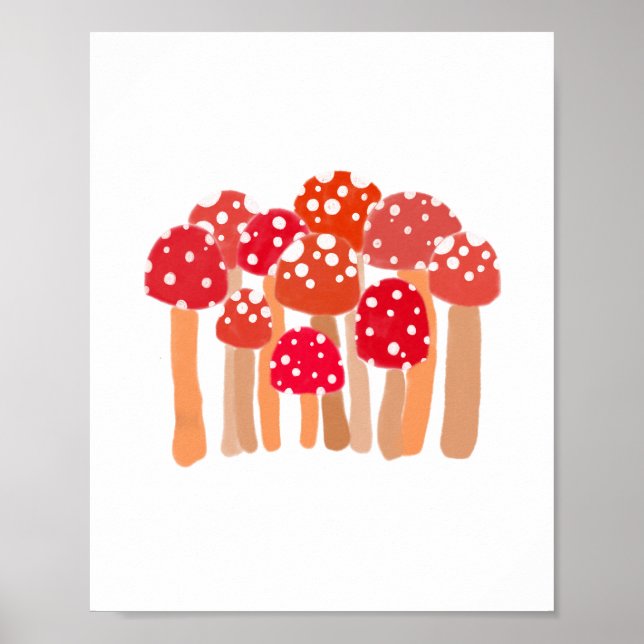Cute Mushroom Patch Poster (Front)