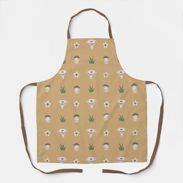 Cute Mushroom Pattern Apron (Front)