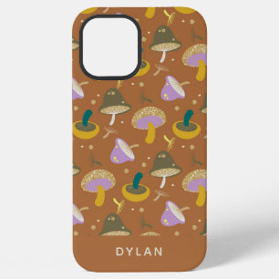 Cute Mushroom Pattern Autumn Gold Personalised iPhone 12 Pro Max Case
