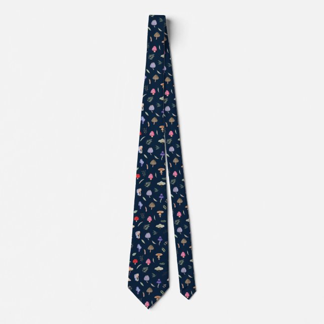 Cute Mushroom Pattern Modern Trendy Style Neck Tie (Front)