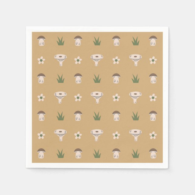 Cute Mushroom Pattern Napkins (Front)