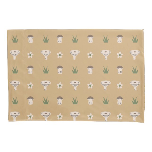 Cute Mushroom Pattern Pillow Case (Front)