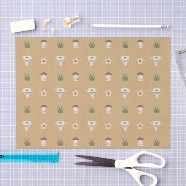 Cute Mushroom Pattern Tissue Paper (Craft)