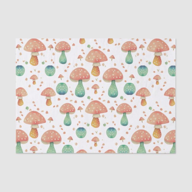 Cute Mushroom Pattern Tissue Paper (Front)