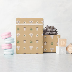 Cute Mushroom Pattern Wrapping Paper Roll