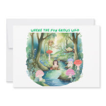 Cute Mushroom People Invitation