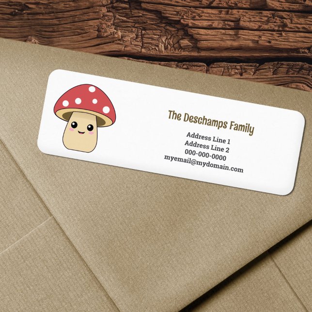 Cute Mushroom Return Address Label (Cute Mushroom Return Address Label)