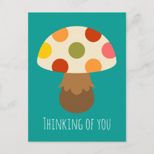 Cute mushroom thinking of you postcard