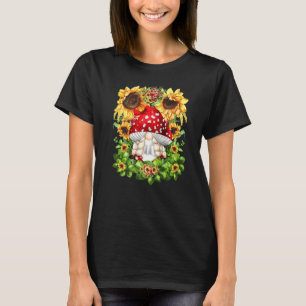 Cute Mushroom Toadstool Gnome For Women Sunflower T-Shirt