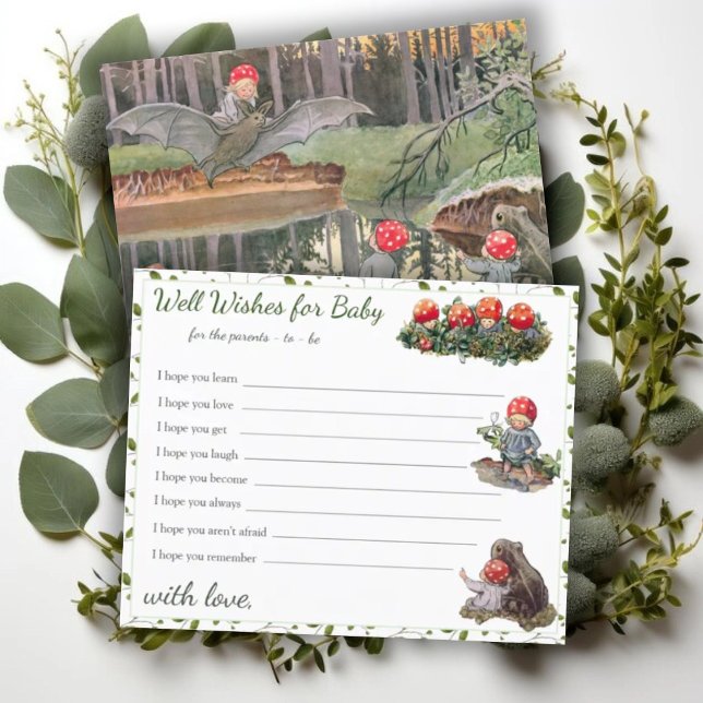 Cute Mushroom Woodland Baby Shower Advice Card (Creator Uploaded)