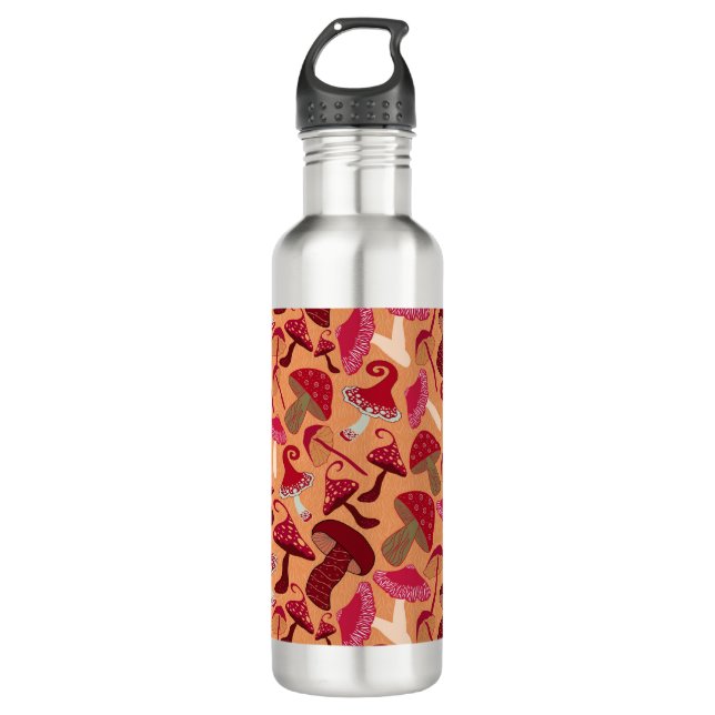 Cute Mushrooms 710 Ml Water Bottle (Front)