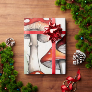 Cute mushrooms cottage core pattern Wrapping Paper
