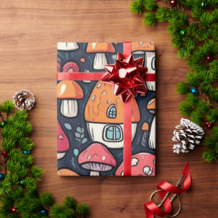 Cute mushrooms cottage core pattern Wrapping Paper