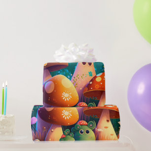 cute mushrooms cottagecore pattern Wrapping Paper