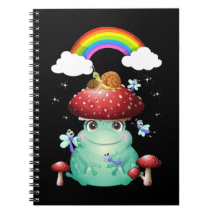 Cute Mushrooms Frog and Snail Notebook