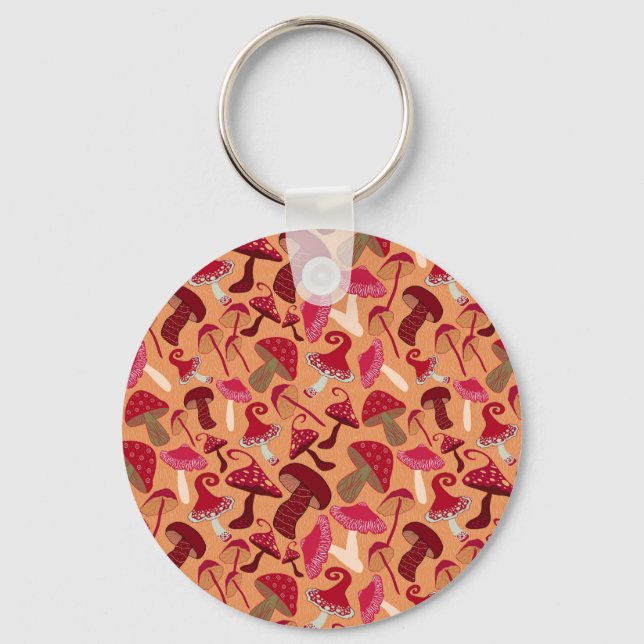 Cute Mushrooms Key Ring (Front)