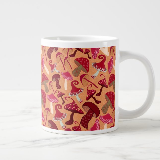 Cute Mushrooms Large Coffee Mug (Right)