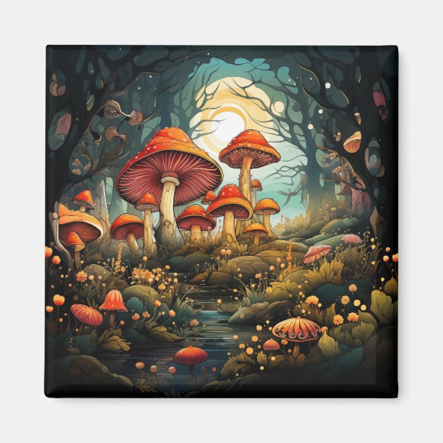 Cute mushrooms magnet (Front)