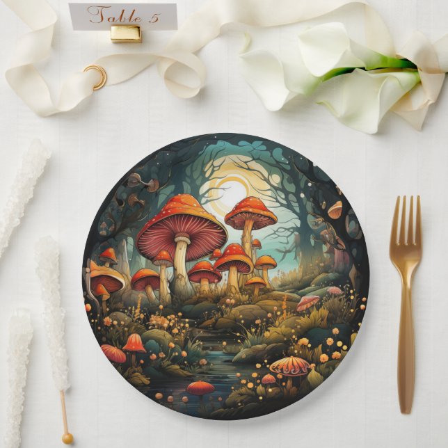 Cute mushrooms paper plate (Wedding)
