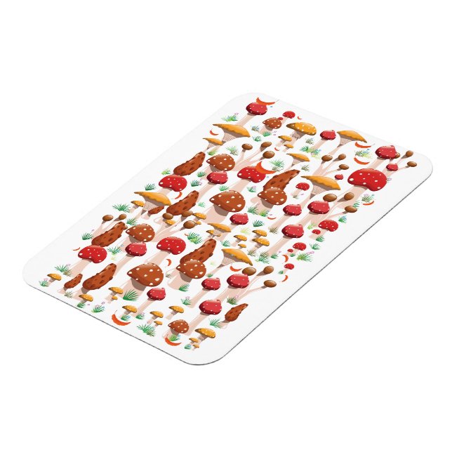 Cute Mushrooms Pattern Magnet (Left Side)