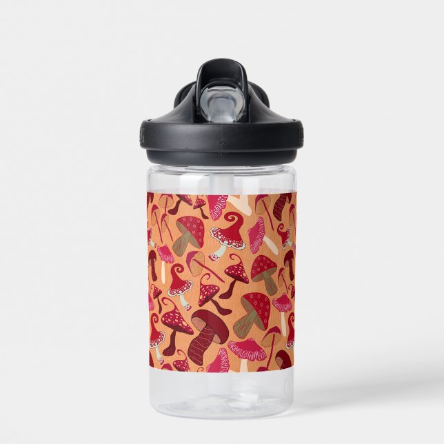 Cute Mushrooms Water Bottle (Front)