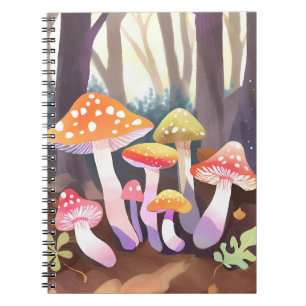Cute Mushrooms   Watercolor Forest Notebook